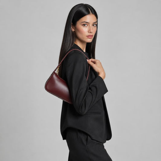 Modelo usando Bolso de Hombro Monelle Vino